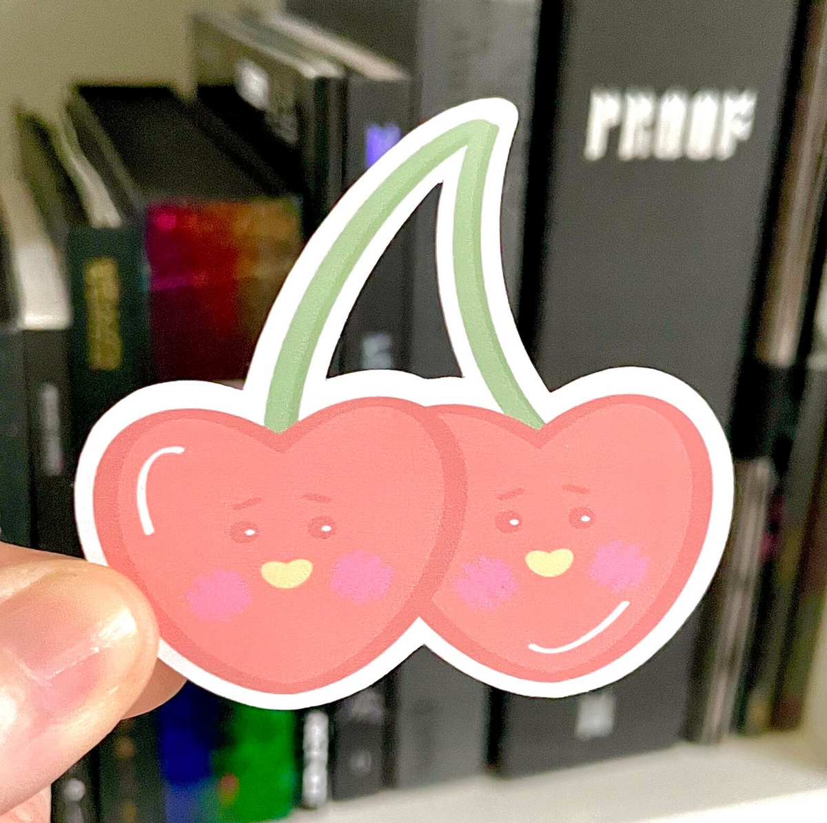 Cherry Heart KTH Waterproof Sticker