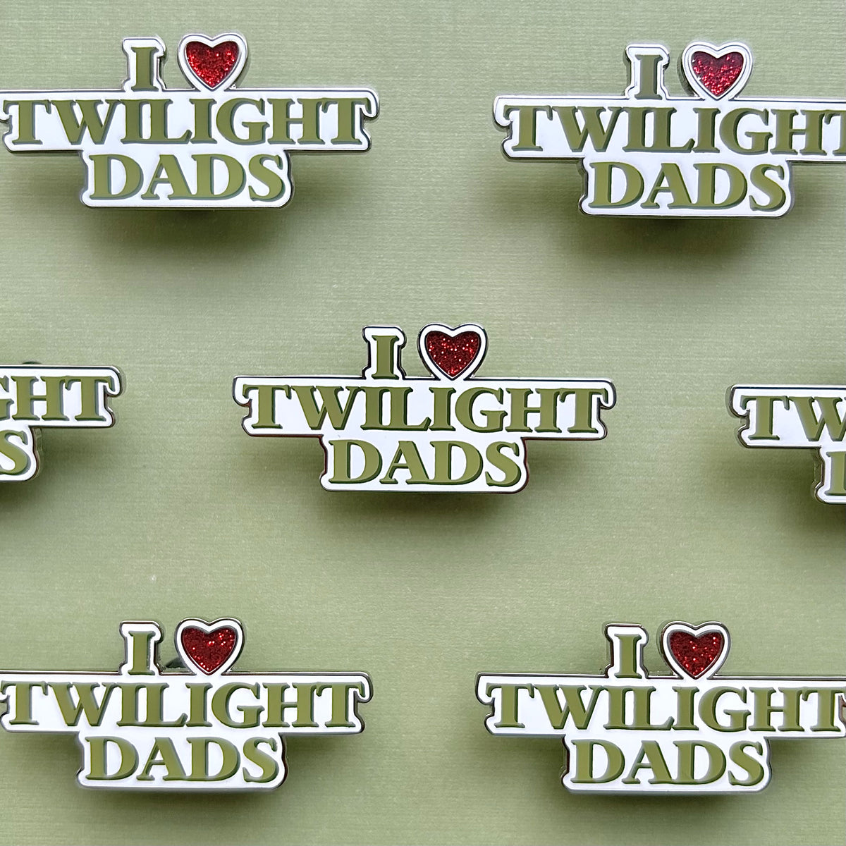I Love Twilight Dads Glitter Enamel Pin