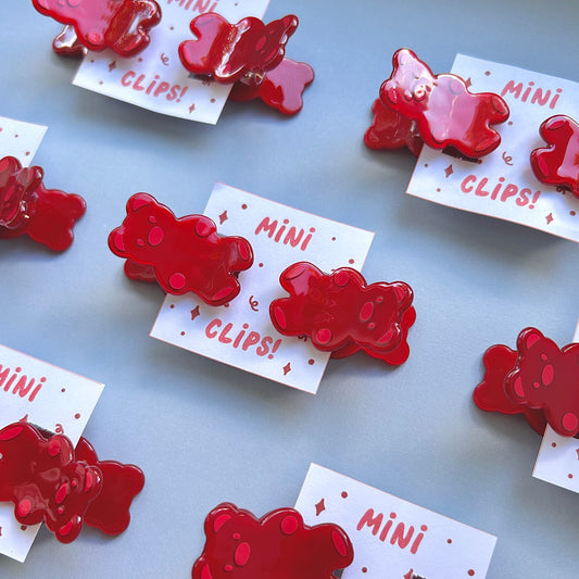 Mini Gummy Bear Claw Clip Set