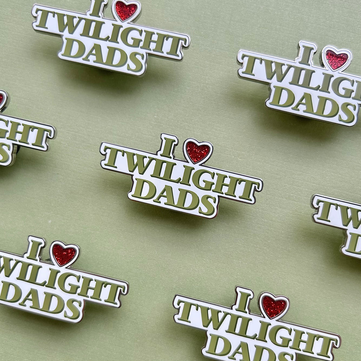 I Love Twilight Dads Glitter Enamel Pin