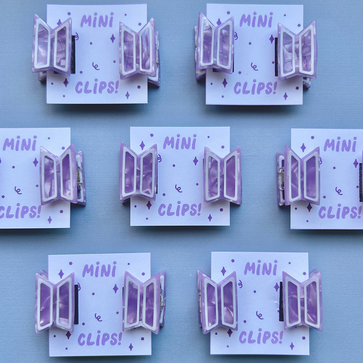 Mini Purple Hair Claw Clip Set