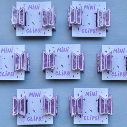 Mini Purple Hair Claw Clip Set