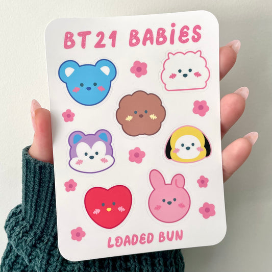 Dango Inspired Kpop Waterproof Deco Sticker Sheet