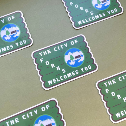 Welcome to Forks Washington Waterproof Sticker