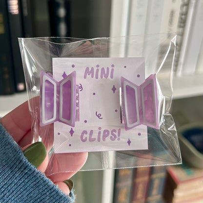 Mini Purple Hair Claw Clip Set
