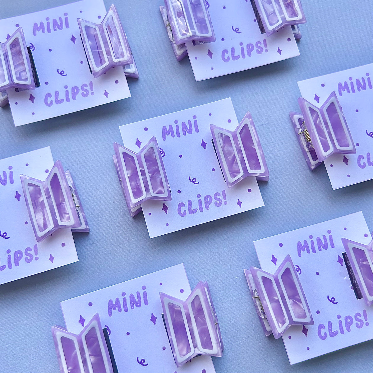 Mini Purple Hair Claw Clip Set