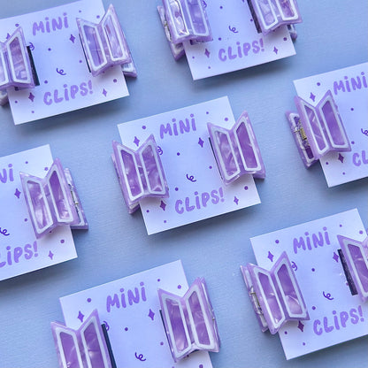 Mini Purple Hair Claw Clip Set