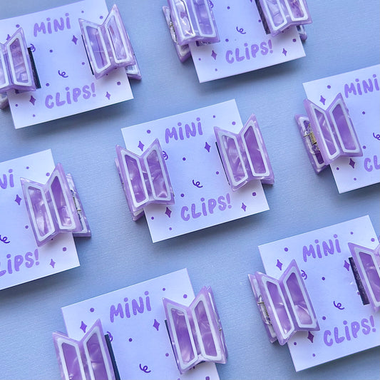 Mini Purple Hair Claw Clip Set