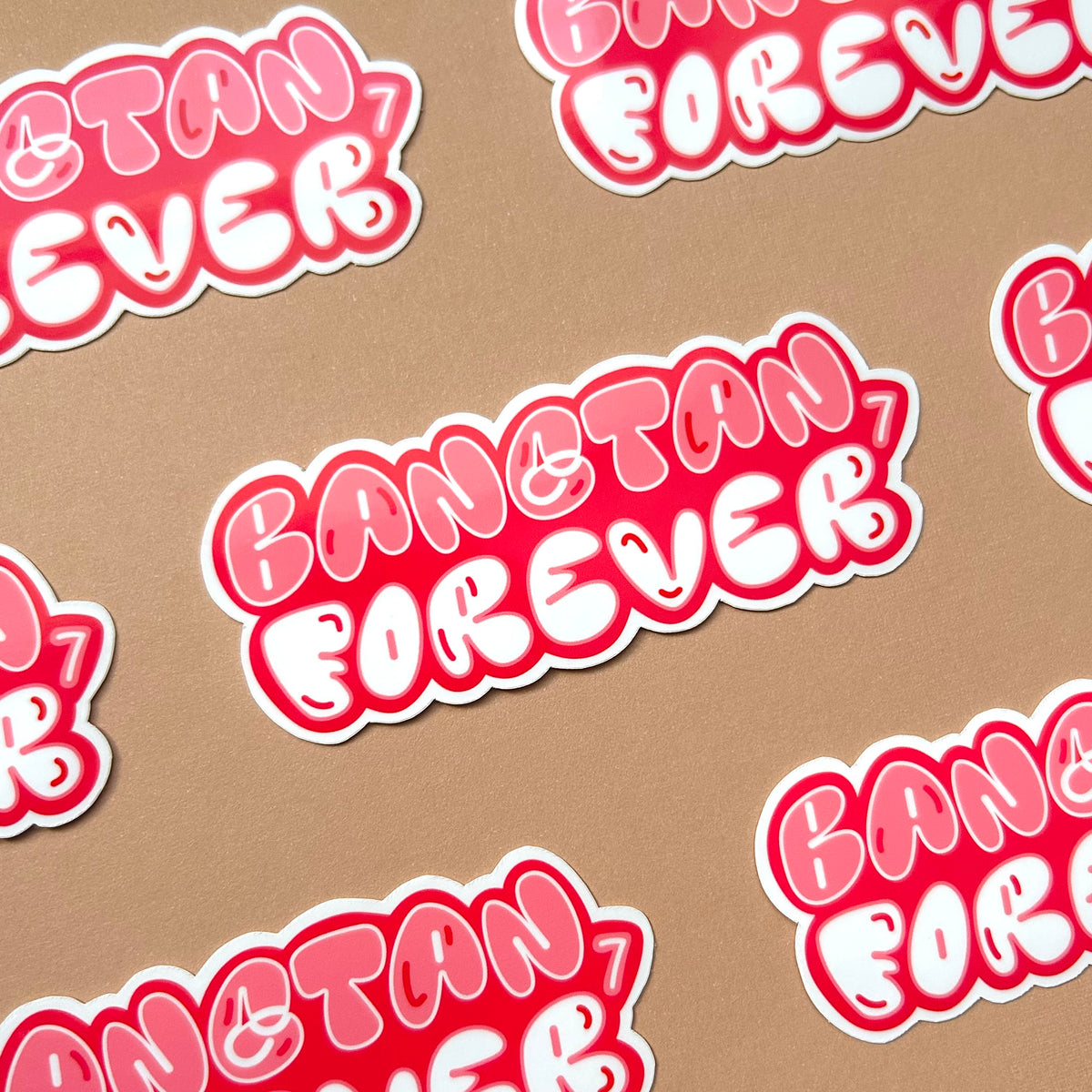 OT7 Forever (Red Comeback Version) Kpop Waterproof Sticker