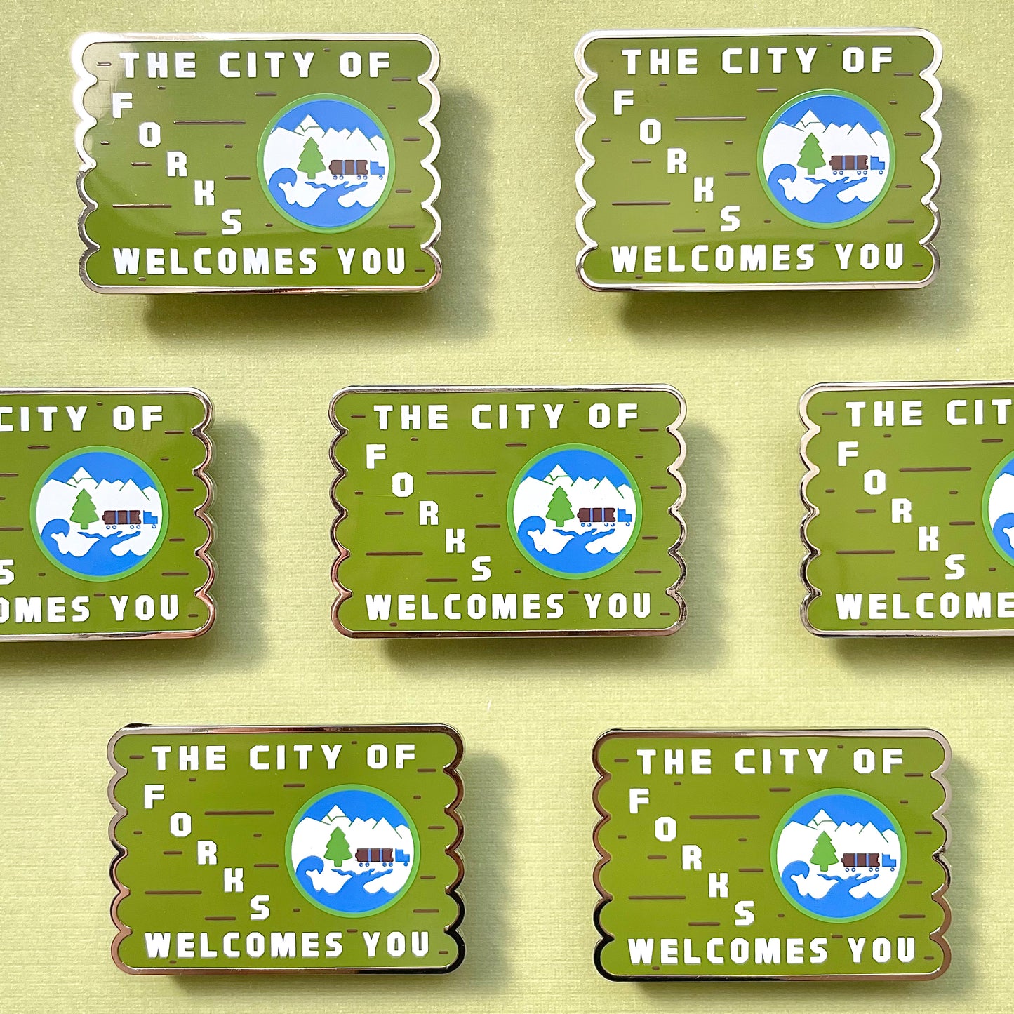 Welcome to Forks Washington Enamel Pin