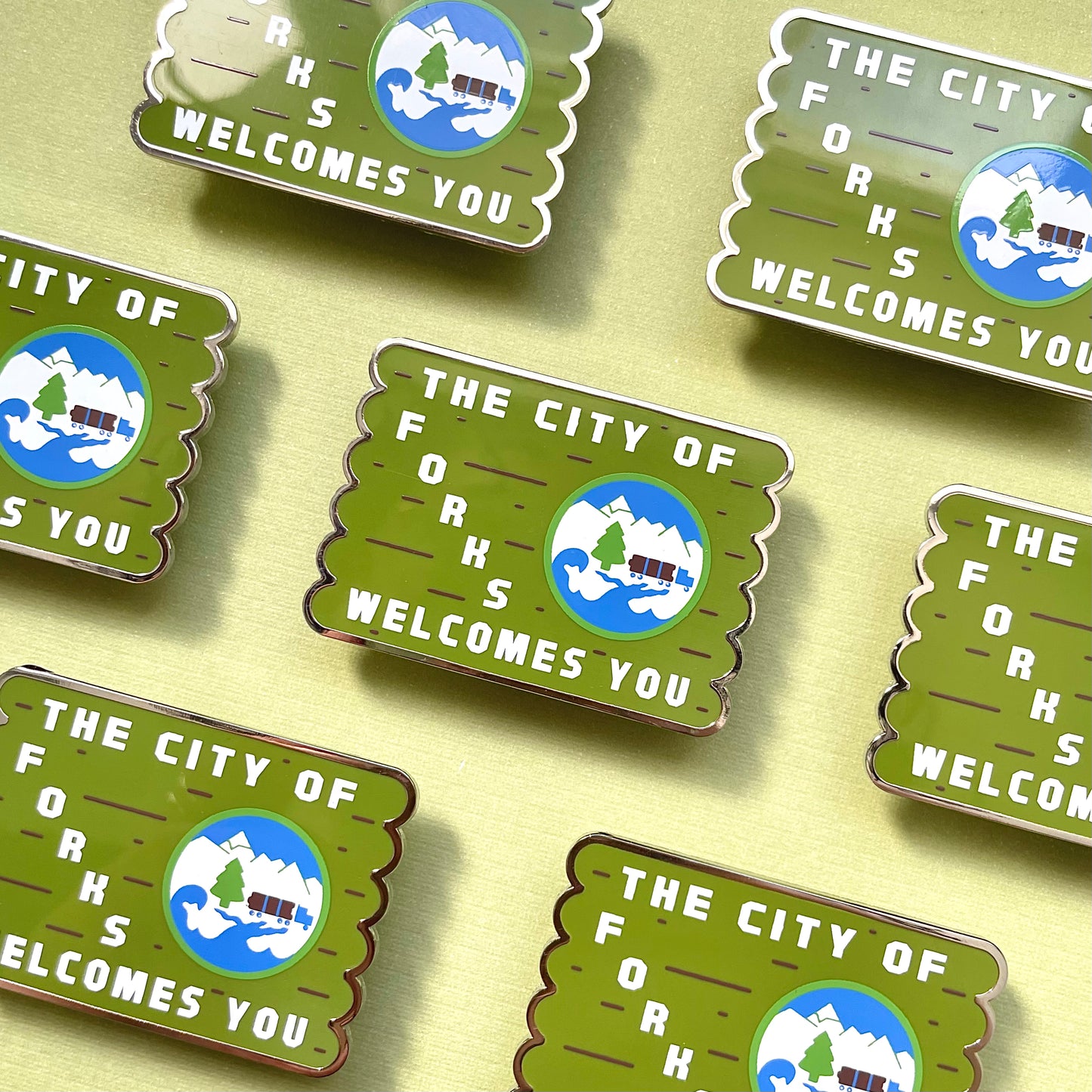 Welcome to Forks Washington Enamel Pin