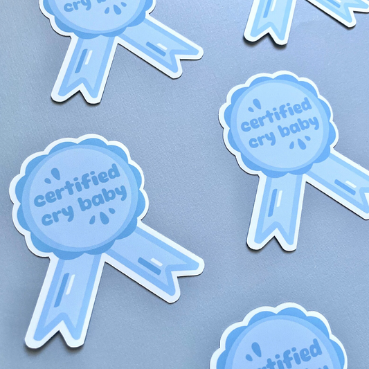 Certified Crybaby Ribbon Emotional Waterproof Sticker