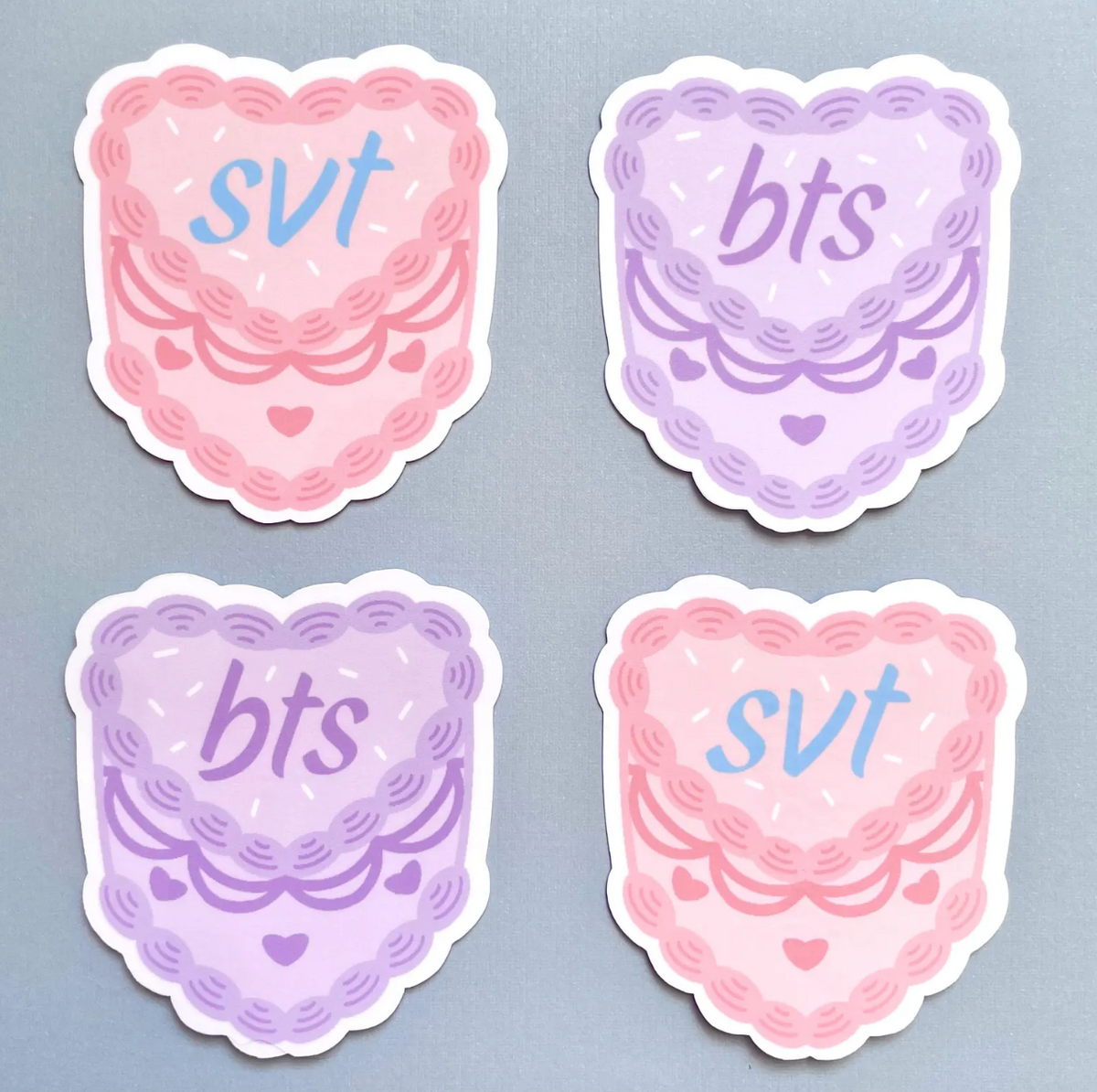 OT7 and OT13 Kpop Cute Vintage Cake Waterproof Stickers