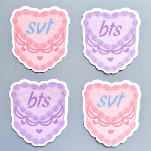 OT7 and OT13 Kpop Cute Vintage Cake Waterproof Stickers