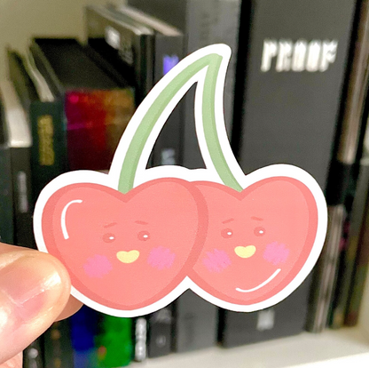 Cherry Heart KTH Waterproof Sticker